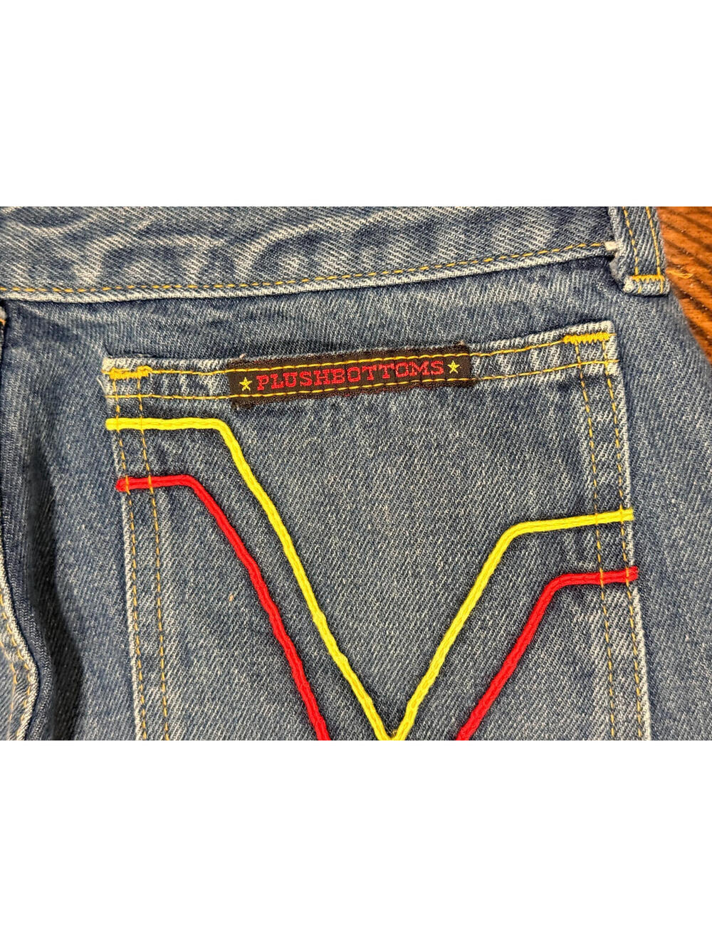 Vintage 70's Plush Bottoms EmbroideredJeans with Talon Zipper, RARE  - Size 13